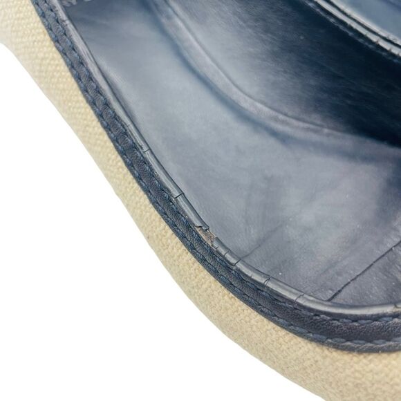 Tory Burch Amanda Open Toe Wedge In Natural/Black 8M - Picture 10 of 11